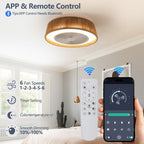 Bohemian Style LED Dimmable Ceiling Light With Built-in Fan - Remote Control - HomeVista Furniture's Llc
