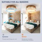 Bohemian Style LED Dimmable Ceiling Light With Built-in Fan - Remote Control - HomeVista Furniture's Llc