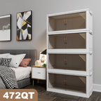 35.4 Inch Wide Clear Plastic Locker For Closet Organizer Storage, Folding Storage Box - HomeVista Furniture's Llc