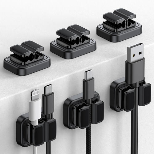 3-in-1 Cord Spring Clip Holder - Lamicall Small Clips for Desk Cable Organizer Adhesive Adjustable Cable Holder for Charger Wire USB Cord Office Car Cord Management Desk Accessories 6Pcs - HomeVista Furniture's Llc