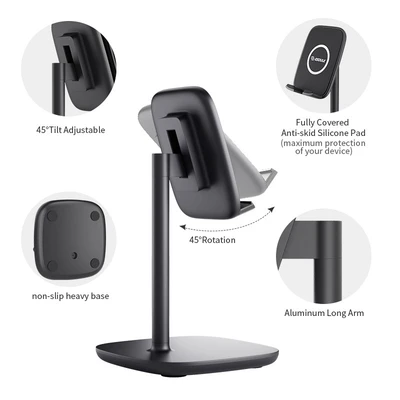 Black Universal Tablet Stand Desktop Holder - HomeVista Furniture's Llc