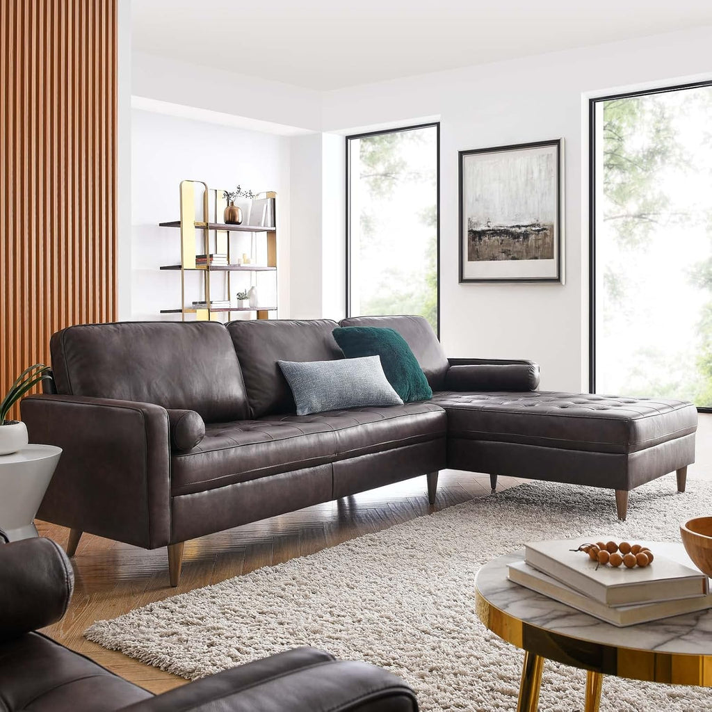 Valour Sectional, 98" Sofa, Brown