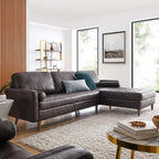 Valour Sectional, 98" Sofa, Brown