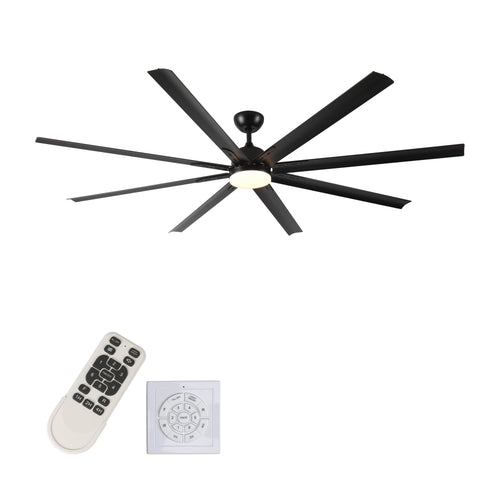 84-Inch Large Black Ceiling Fan with Remote Control – American Style, Aluminum Blades - HomeVista Furniture's Llc