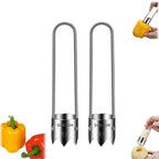 Red Bell Pepper Seed Corer 2024 New Stainless Steel Fruite Corer Apple Corer Tool Pepper Corer Tool Vegetable Remover Tool for Kitchen Gadgets (2pcs) - HomeVista Furniture's Llc