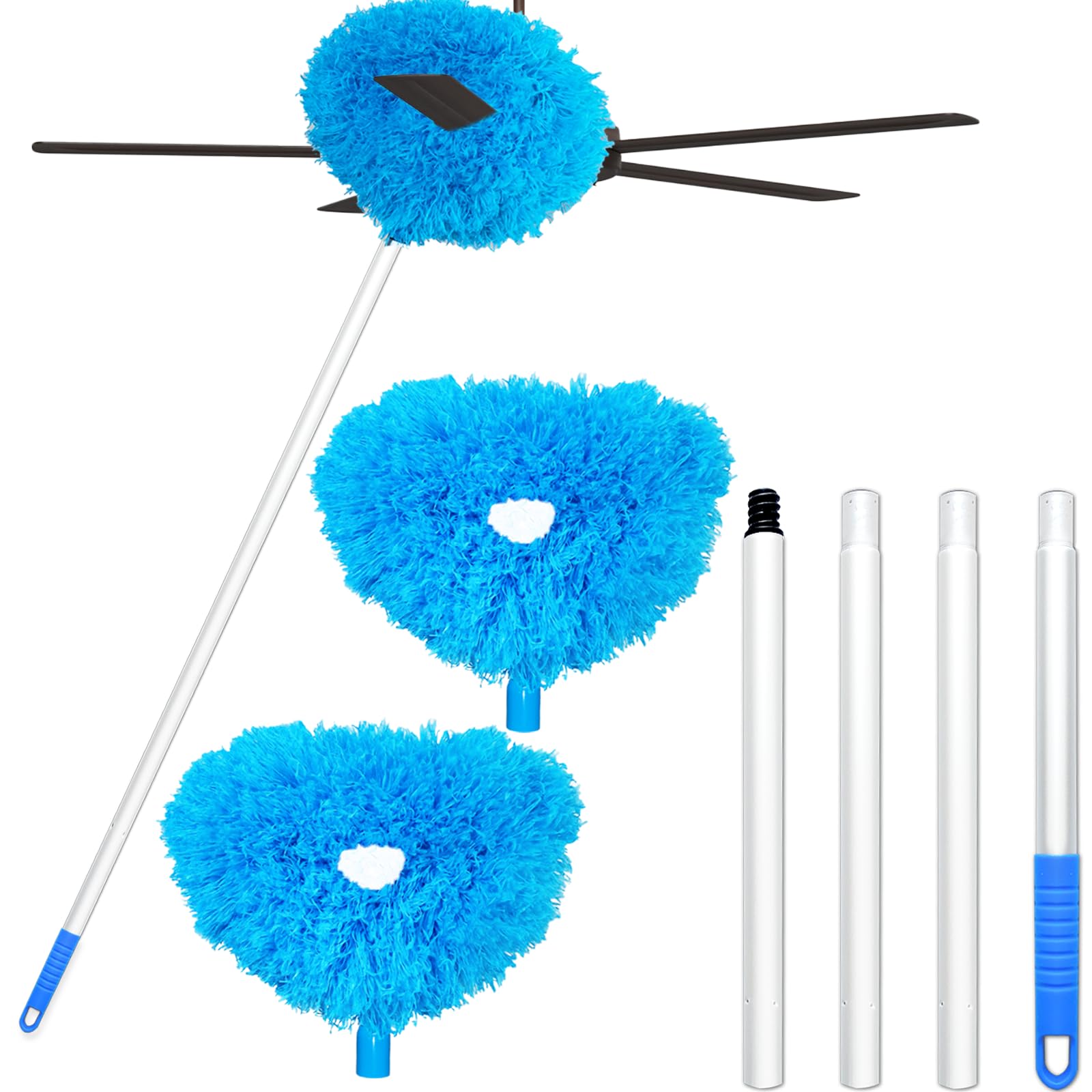 Ceiling Fan Cleaner Duster 2-Pack – Extendable 10-50 Inch, Reusable Microfiber, 360° Clean - HomeVista Furniture's Llc
