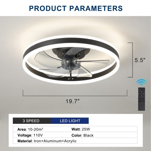 Ceiling Fan With Lighted Dimmable LEDs - HomeVista Furniture's Llc