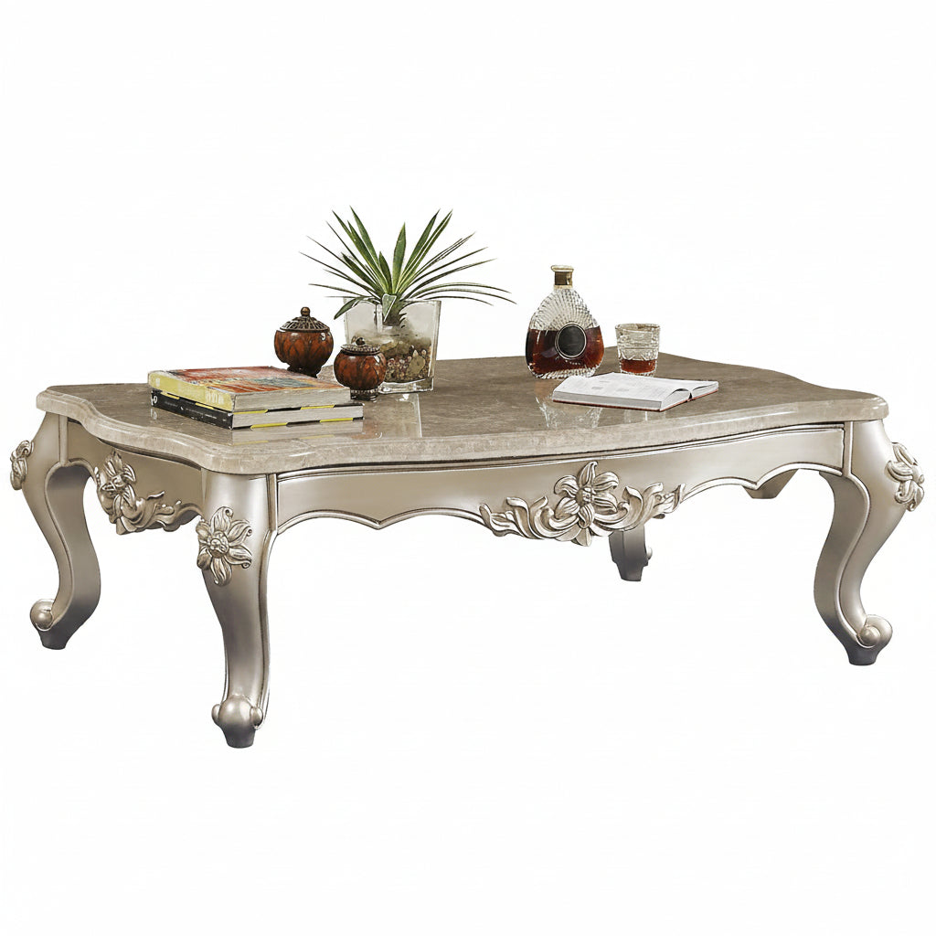 Coffee Table,Marble and Champagne