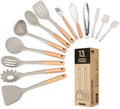 Kitchen Utensils Set 13PCS Silicone Cooking Utensils Heat Resistant Kitchen Utensil Spatula Set for Nonstick Cookware Wooden Handles Kitchen Gadgets Tools Set - HomeVista Furniture's Llc