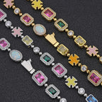 Gold-Plated Hip-Hop Gemstone Necklace - HomeVista Furniture's Llc