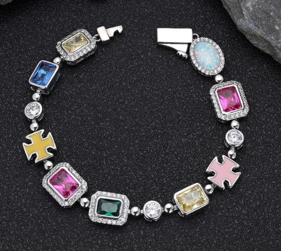 Gold-Plated Hip-Hop Gemstone Necklace - HomeVista Furniture's Llc