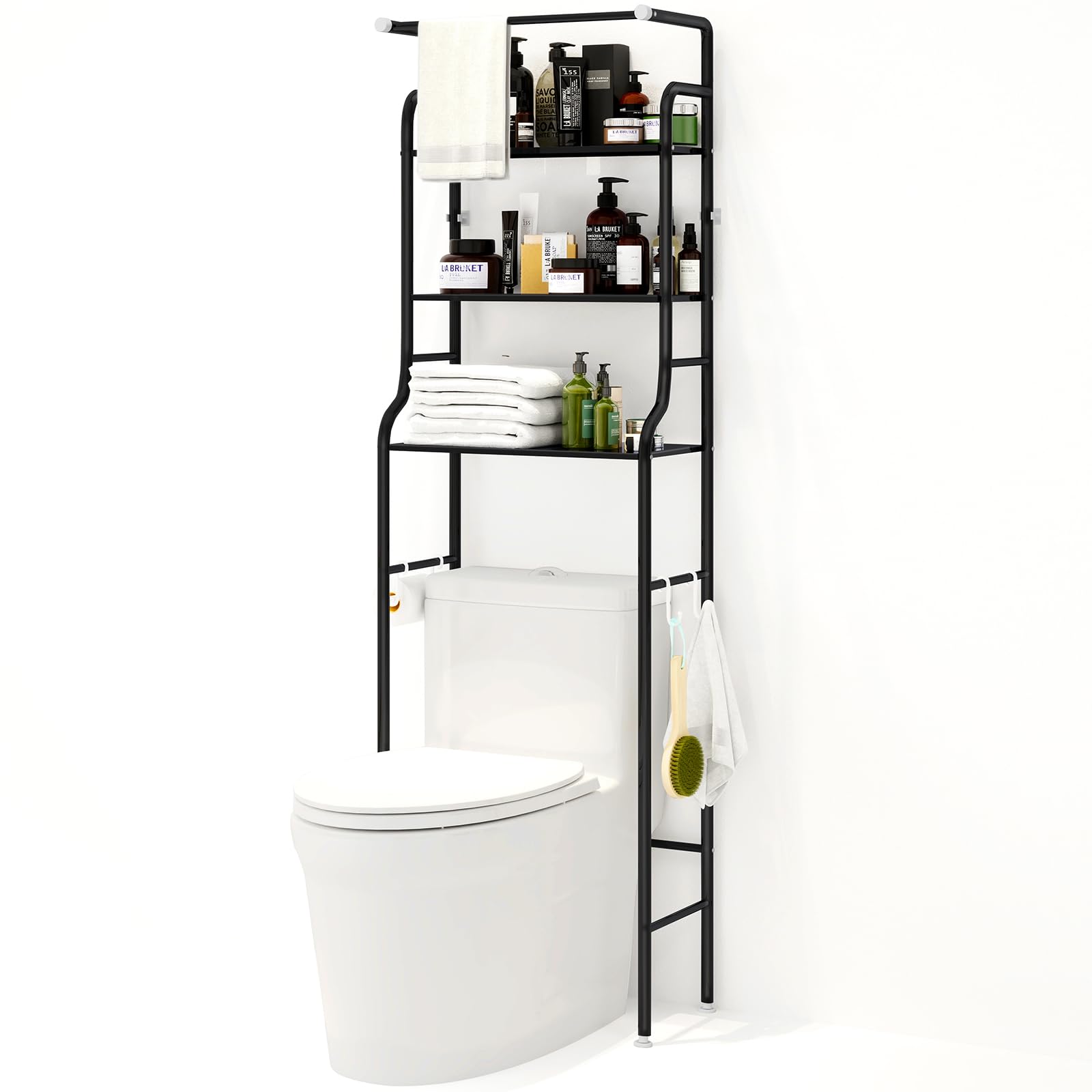 DOFIMATE Over The Toilet Storage CabinetMetal 3 Tier Bathroom Organizer Shelf Over ToiletStable Freestanding Above Toilet StandStable Freestanding Bathroom Organizer Above Toilet Stand ShelfBlack - HomeVista Furniture's Llc