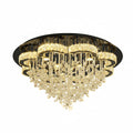 Dia 40“ Modern Chandelier for Living Room Crystal Chandeliers Black Flush Mount Ceiling Light Fixture for Dining Room Living Room Bedroom Hallway LED Dimmable 2700K 4500K 6000K