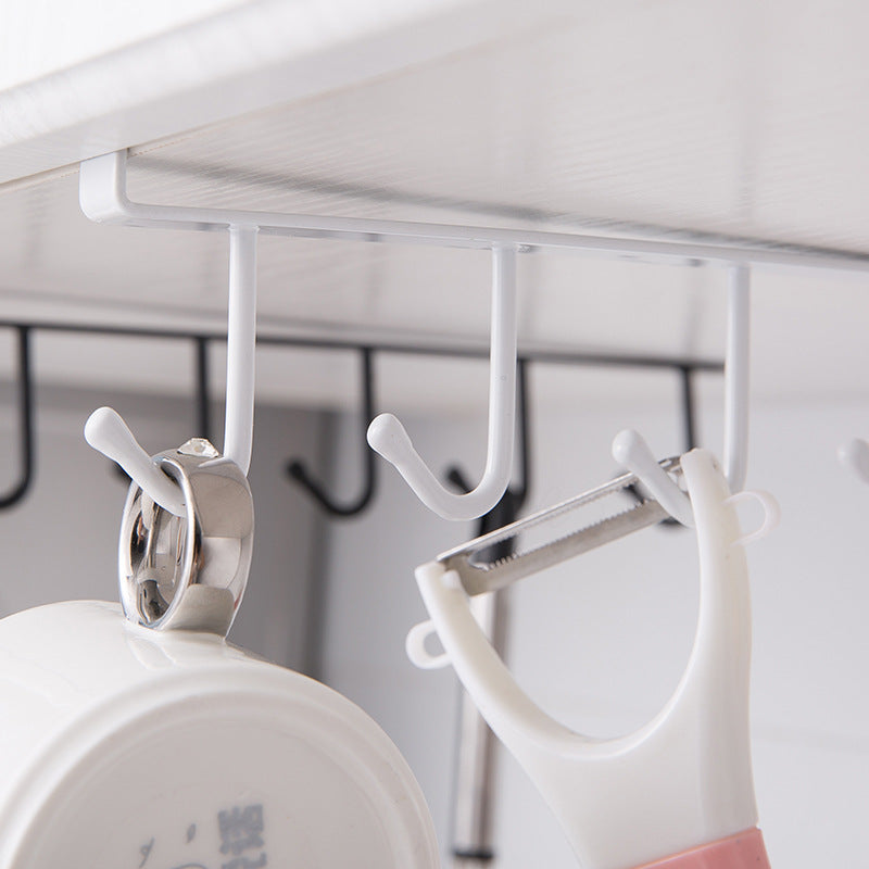 Metal Hooks Storage Shelf for Kitchen and Bathroom Organizer - HomeVista Furniture's Llc