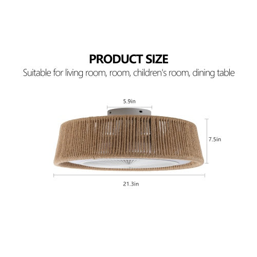 Bohemian Style LED Dimmable Ceiling Light With Built-in Fan - Remote Control - HomeVista Furniture's Llc