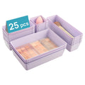 Vtopmart 25 PCS Plastic Drawer Organizers Set 4-Size Versatile Bathroom and Vanity Drawer Organizer Trays Storage Bins for Makeup Bedroom Kitchen Gadgets Utensils and Office - HomeVista Furniture's Llc