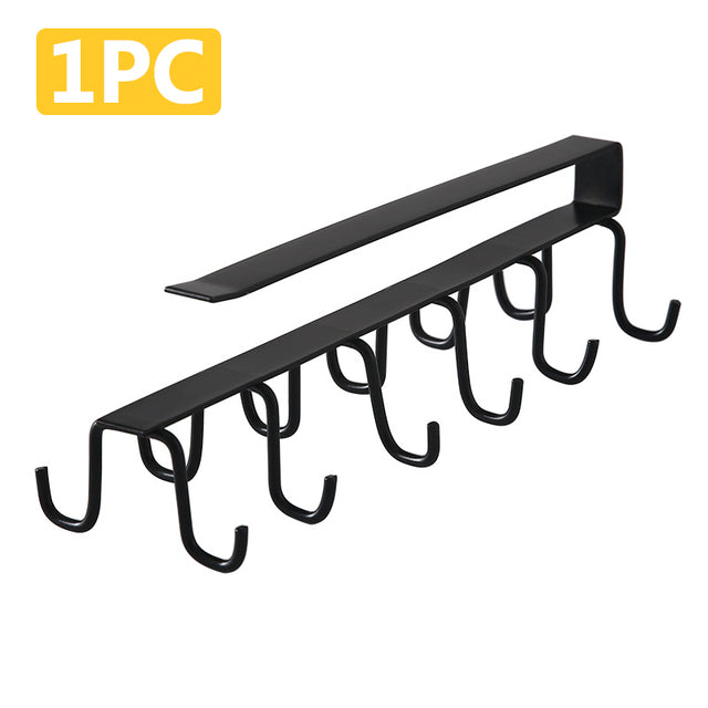 Metal Hooks Storage Shelf for Kitchen and Bathroom Organizer - HomeVista Furniture's Llc