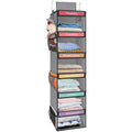 Fixwal 6-Shelf Weekly Hanging Closet Organizer for Kids with 6 Side Pockets Weekday Kids Clothes Organizers Monday Through Friday Clothes Foldable Hanging Storage Shelves (Grey) - HomeVista Furniture's Llc