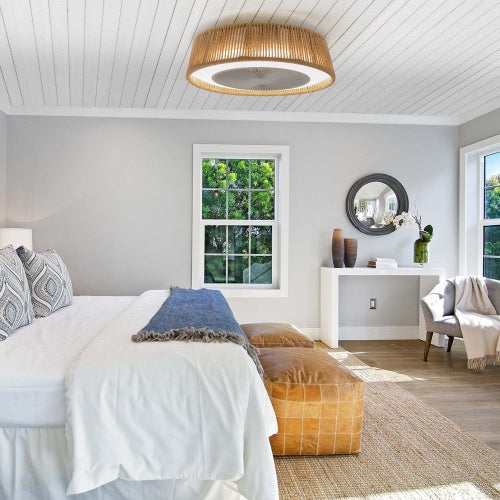 Bohemian Style LED Dimmable Ceiling Light With Built-in Fan - Remote Control - HomeVista Furniture's Llc