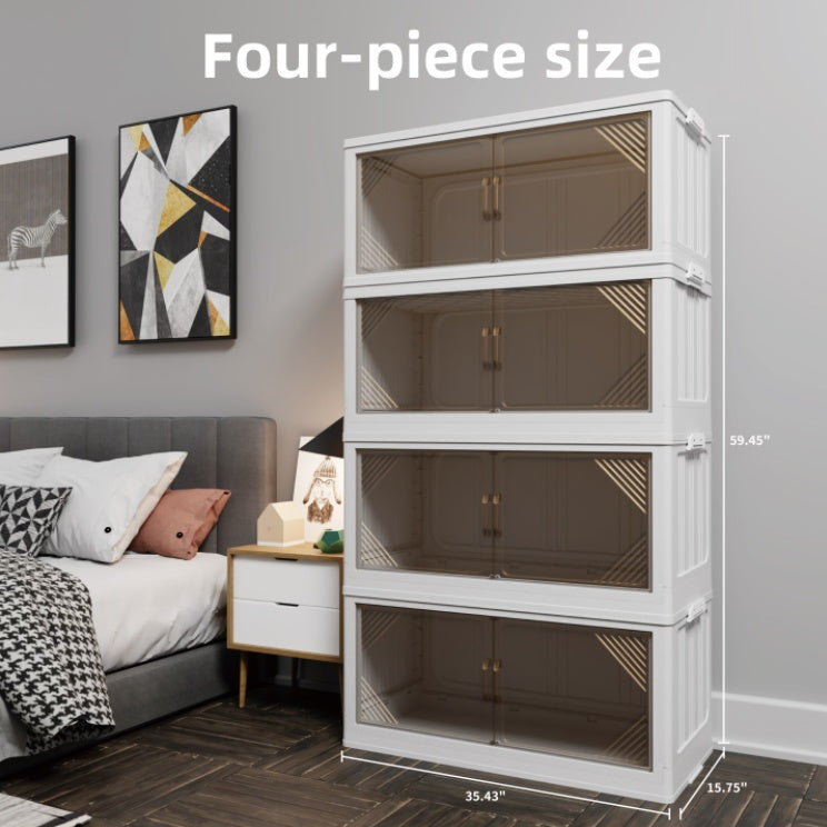 35.4 Inch Wide Clear Plastic Locker For Closet Organizer Storage, Folding Storage Box - HomeVista Furniture's Llc