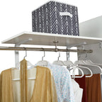 306 Closet Organizer System with Closet Shelves Wall Mounted, White Clothing Racks for Hanging Clothes, Clothes Organizer with Closet Drawers, Wooden Wardrobe Closet System with Hanging Rod - HomeVista Furniture's Llc