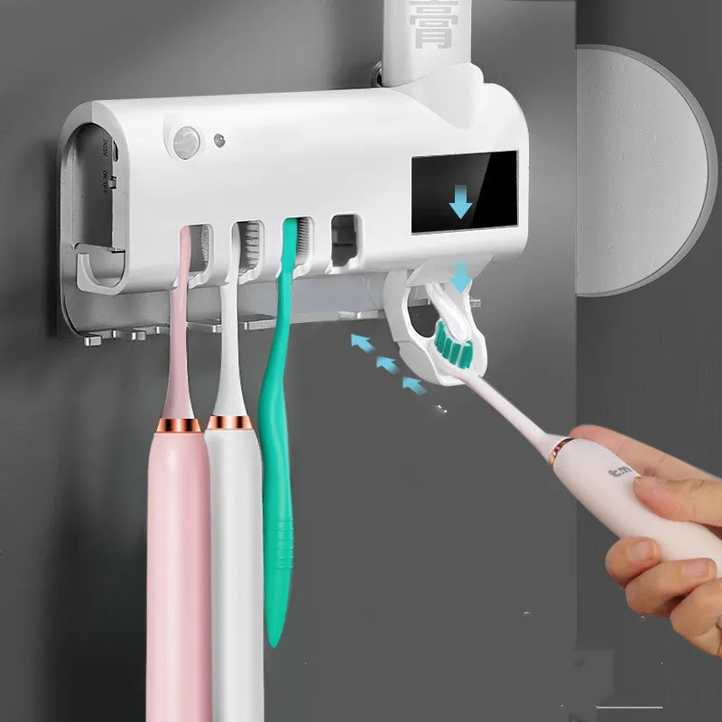 UV Toothbrush Sterilizer & Wall-Mounted Holder with UV Sanitizer - HomeVista Furniture's Llc