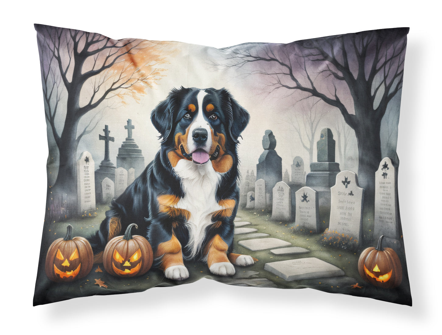 Bernese Mountain Dog Spooky Halloween Standard Pillowcase - HomeVista Furniture's Llc