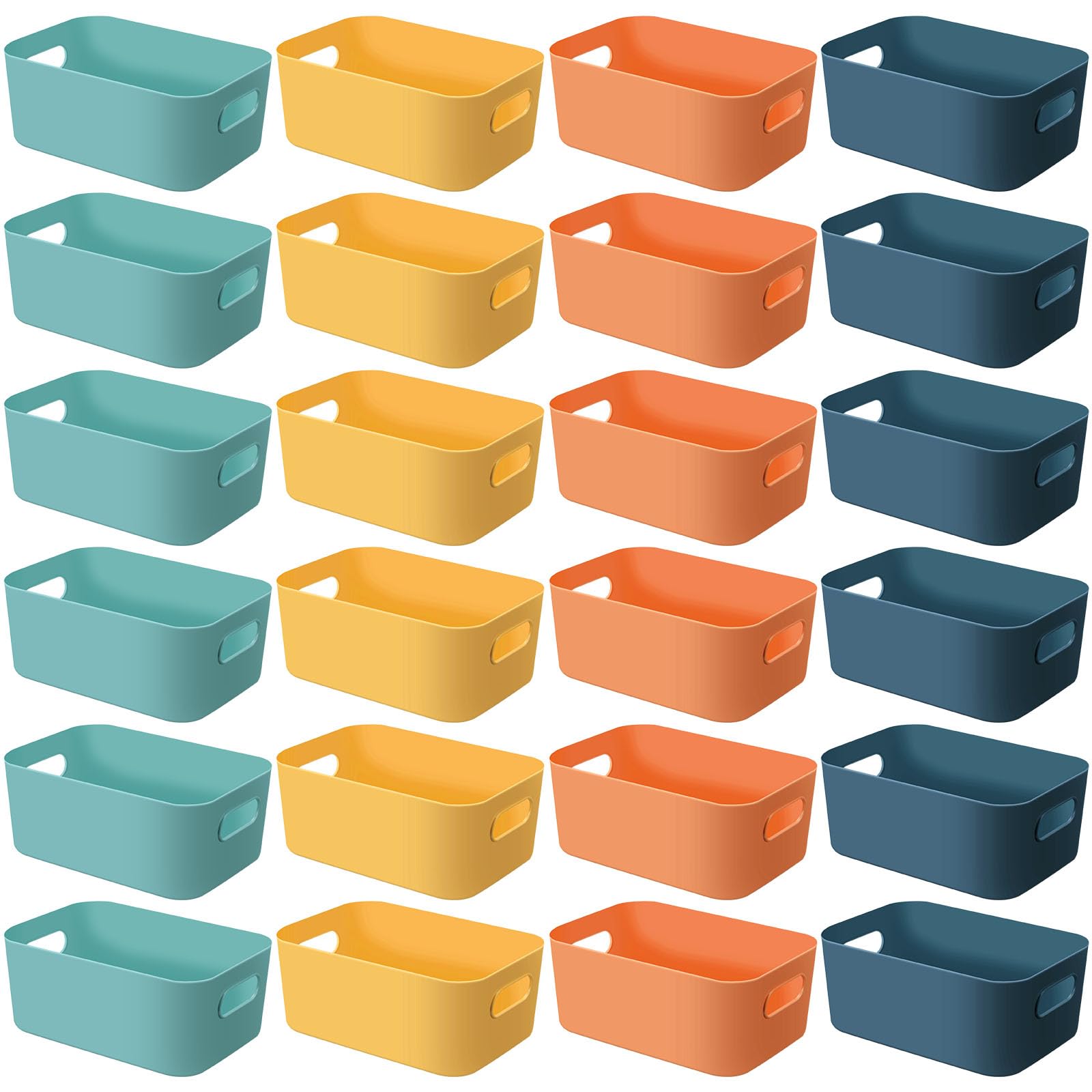 Geetery 24 Pcs Plastic Storage Bins Multiple Color Containers Pantry Baskets with Handles Organizing Bins for Kitchen Bathroom Organizer Cupboard Box on Shelves(Bright Color 10 x 7 x 4 Inch) - HomeVista Furniture's Llc