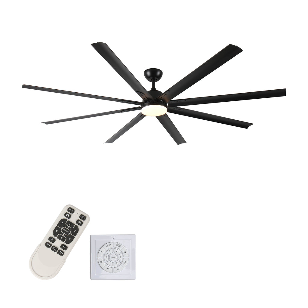 84-Inch Large Black Ceiling Fan with Remote Control – American Style, Aluminum Blades - HomeVista Furniture's Llc