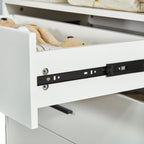 306 Closet Organizer System with Closet Shelves Wall Mounted, White Clothing Racks for Hanging Clothes, Clothes Organizer with Closet Drawers, Wooden Wardrobe Closet System with Hanging Rod - HomeVista Furniture's Llc