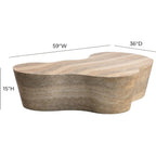 Slab Faux Travertine Coffee Table