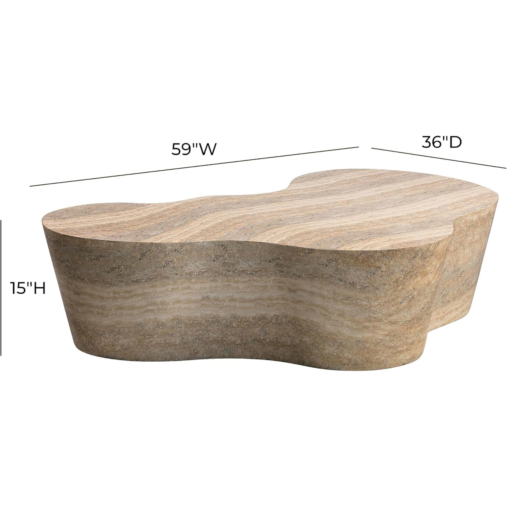 Slab Faux Travertine Coffee Table