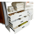 306 Closet Organizer System with Closet Shelves Wall Mounted, White Clothing Racks for Hanging Clothes, Clothes Organizer with Closet Drawers, Wooden Wardrobe Closet System with Hanging Rod - HomeVista Furniture's Llc