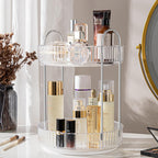 ALUYUYO Rotating Makeup Organizer 360° Spinning Makeup Storage Holder Rack Dresser Bathroom Organizer Countertop Large Capacity Perfume Skincare Lipstick Organizer for Vanity.(2 Tiers Transparent) - HomeVista Furniture's Llc